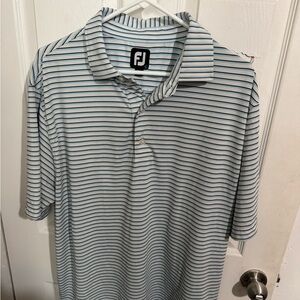 FJ Blue Striped Polo Size L - Bay Hill